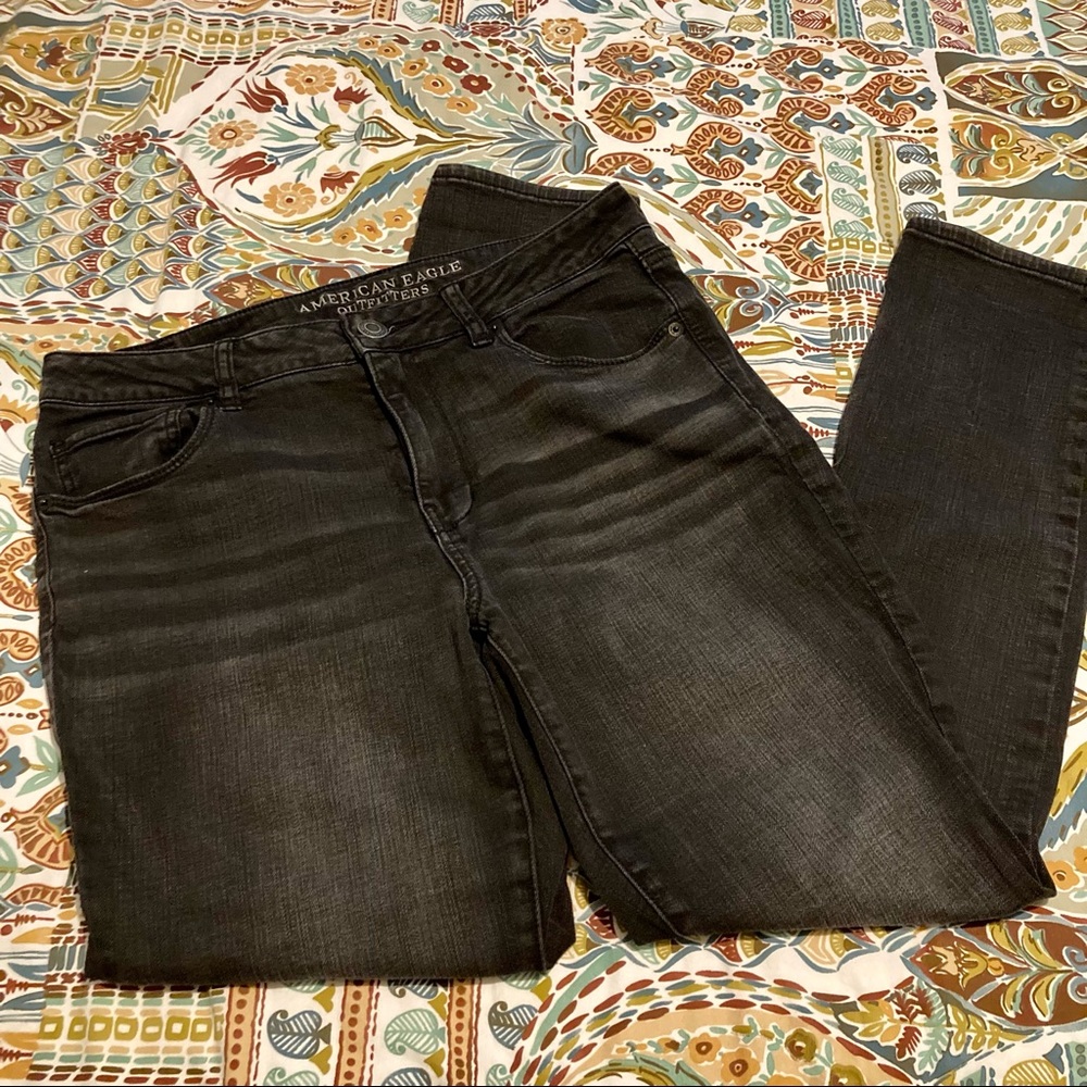 American Eagle Black Super Skinny Denim Jeans
